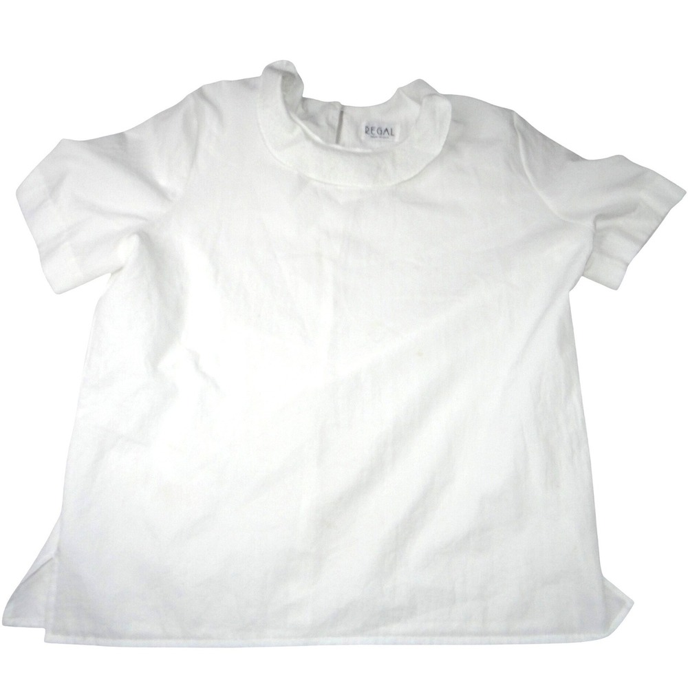 Vintage‎ REGAL Womens White Short Sleeve Top Made USA Size Large Classic